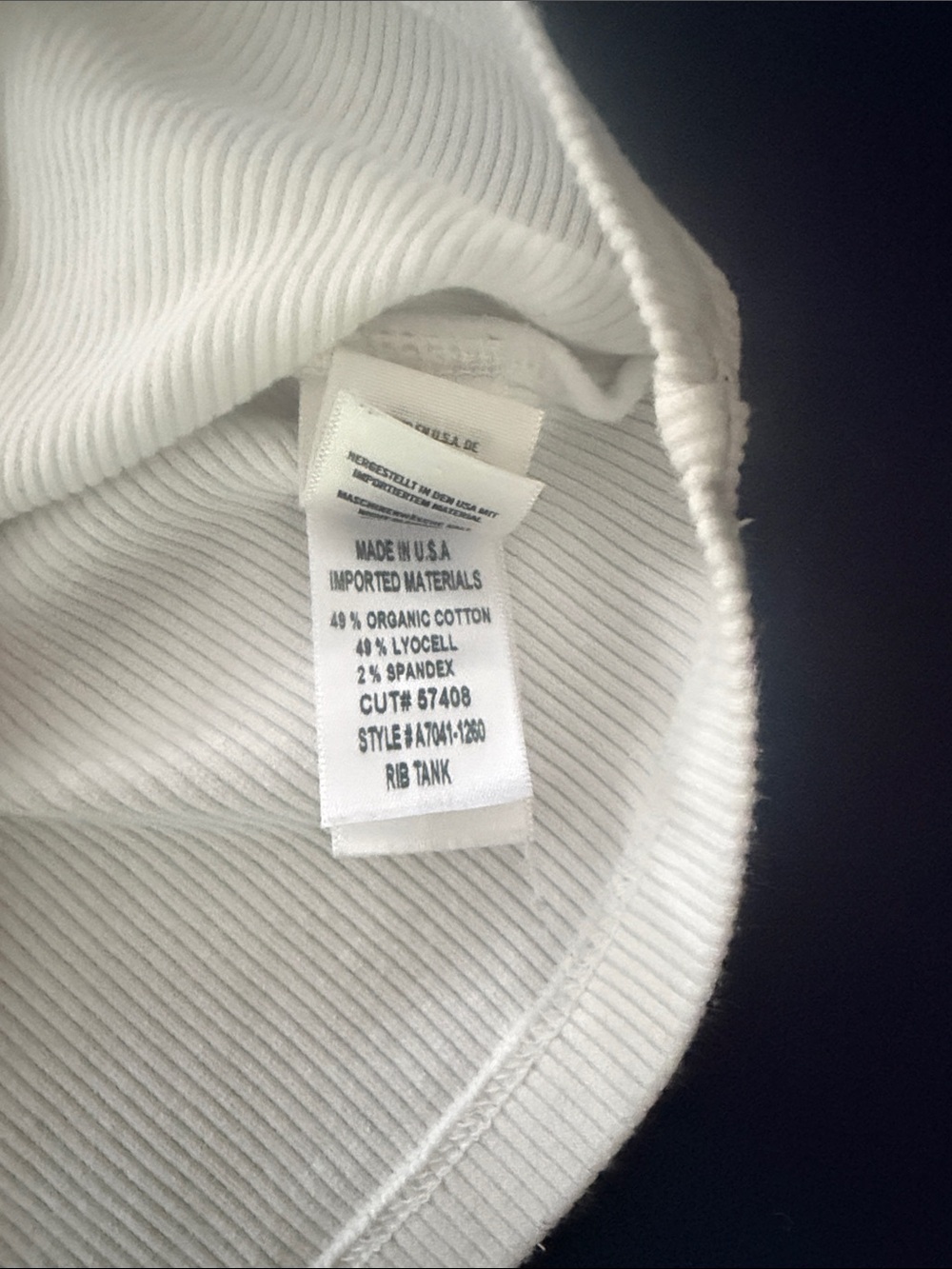 Agolde White Ribbed Tank - Picture 5 of 6